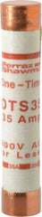 Ferraz Shawmut - 300 VDC, 600 VAC, 35 Amp, Fast-Acting General Purpose Fuse - Clip Mount, 5-1/2" OAL, 20 at DC, 50 at AC kA Rating, 1-1/16" Diam - Eagle Tool & Supply