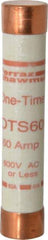 Ferraz Shawmut - 300 VDC, 600 VAC, 60 Amp, Fast-Acting General Purpose Fuse - Clip Mount, 5-1/2" OAL, 20 at DC, 50 at AC kA Rating, 1-1/16" Diam - Eagle Tool & Supply