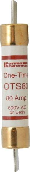 Ferraz Shawmut - 300 VDC, 600 VAC, 80 Amp, Fast-Acting General Purpose Fuse - Clip Mount, 7-7/8" OAL, 20 at DC, 50 at AC kA Rating, 1-5/16" Diam - Eagle Tool & Supply