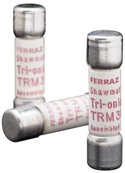 Ferraz Shawmut - 250 VAC, 0.3 Amp, Time Delay General Purpose Fuse - Clip Mount, 1-1/2" OAL, 10 at AC kA Rating, 13/32" Diam - Eagle Tool & Supply