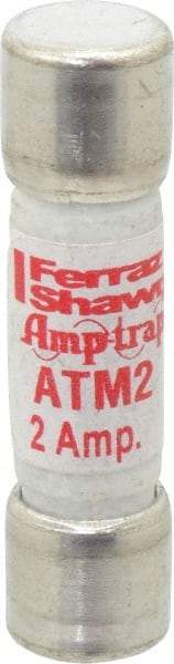 Ferraz Shawmut - 600 VAC/VDC, 2 Amp, Fast-Acting General Purpose Fuse - Clip Mount, 1-1/2" OAL, 100 at AC/DC kA Rating, 13/32" Diam - Eagle Tool & Supply