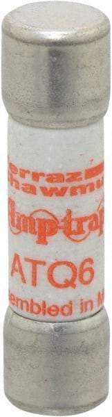 Ferraz Shawmut - 500 VAC, 6 Amp, Time Delay General Purpose Fuse - Clip Mount, 1-1/2" OAL, 10 at AC kA Rating, 13/32" Diam - Eagle Tool & Supply