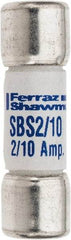 Ferraz Shawmut - 600 VAC, 0.2 Amp, Fast-Acting General Purpose Fuse - Clip Mount, 1-3/8" OAL, 100 at AC kA Rating, 13/32" Diam - Eagle Tool & Supply