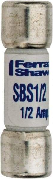 Ferraz Shawmut - 600 VAC, 0.5 Amp, Fast-Acting General Purpose Fuse - Clip Mount, 1-3/8" OAL, 100 at AC kA Rating, 13/32" Diam - Eagle Tool & Supply