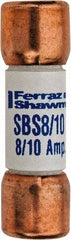 Ferraz Shawmut - 600 VAC, 0.8 Amp, Fast-Acting General Purpose Fuse - Clip Mount, 1-3/8" OAL, 100 at AC kA Rating, 13/32" Diam - Eagle Tool & Supply