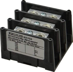 Ferraz Shawmut - 3 Poles, 135 Amp, 2/0-14 AWG Primary, 2/0-14 AWG Secondary, Polycarbonate Power Distribution Block - 1000 VAC/VDC, 1 Primary Connection, 2.91 Inch Long x 3.08 Inch Deep x 2.81 Inch High - Eagle Tool & Supply