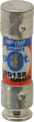 Ferraz Shawmut - 250 VAC/VDC, 15 Amp, Time Delay General Purpose Fuse - Clip Mount, 51mm OAL, 100 at DC, 200 at AC kA Rating, 9/16" Diam - Eagle Tool & Supply