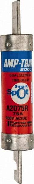 Ferraz Shawmut - 250 VAC/VDC, 75 Amp, Time Delay General Purpose Fuse - Clip Mount, 5-7/8" OAL, 100 at DC, 200 at AC kA Rating, 1-1/16" Diam - Eagle Tool & Supply