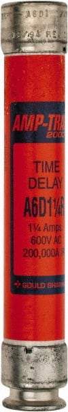 Ferraz Shawmut - 600 VAC/VDC, 1.25 Amp, Time Delay General Purpose Fuse - Clip Mount, 127mm OAL, 100 at DC, 200 at AC kA Rating, 13/16" Diam - Eagle Tool & Supply