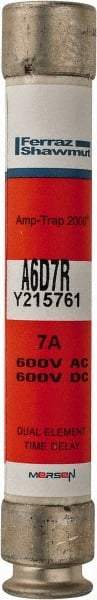 Ferraz Shawmut - 600 VAC/VDC, 7 Amp, Time Delay General Purpose Fuse - Clip Mount, 127mm OAL, 100 at DC, 200 at AC kA Rating, 13/16" Diam - Eagle Tool & Supply