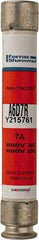 Ferraz Shawmut - 600 VAC/VDC, 7 Amp, Time Delay General Purpose Fuse - Clip Mount, 127mm OAL, 100 at DC, 200 at AC kA Rating, 13/16" Diam - Eagle Tool & Supply