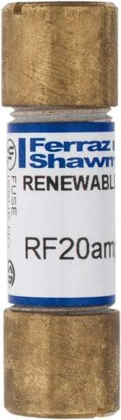 Ferraz Shawmut - 250 VAC, 20 Amp, Fast-Acting Renewable Fuse - Clip Mount, 51mm OAL, 10 at AC kA Rating, 9/16" Diam - Eagle Tool & Supply