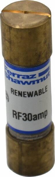 Ferraz Shawmut - 250 VAC, 30 Amp, Fast-Acting Renewable Fuse - Clip Mount, 51mm OAL, 10 at AC kA Rating, 9/16" Diam - Eagle Tool & Supply