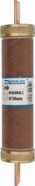 Ferraz Shawmut - 600 VAC, 90 Amp, Fast-Acting Renewable Fuse - Clip Mount, 7-7/8" OAL, 10 at AC kA Rating, 1-5/16" Diam - Eagle Tool & Supply