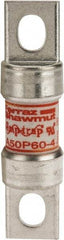 Ferraz Shawmut - 450 VDC, 500 VAC, 60 Amp, Fast-Acting Semiconductor/High Speed Fuse - Bolt-on Mount, 3-3/16" OAL, 100 at AC, 79 at DC kA Rating, 13/16" Diam - Eagle Tool & Supply