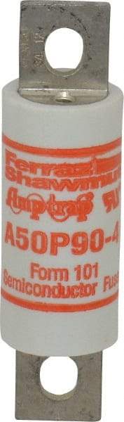 Ferraz Shawmut - 450 VDC, 500 VAC, 90 Amp, Fast-Acting Semiconductor/High Speed Fuse - Bolt-on Mount, 3-5/8" OAL, 100 at AC, 79 at DC kA Rating, 1" Diam - Eagle Tool & Supply