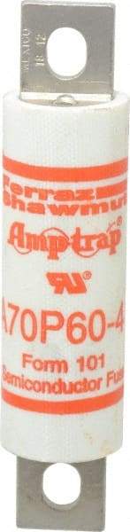 Ferraz Shawmut - 650 VDC, 700 VAC, 60 Amp, Fast-Acting Semiconductor/High Speed Fuse - Bolt-on Mount, 4-3/8" OAL, 100 at AC/DC kA Rating, 1" Diam - Eagle Tool & Supply