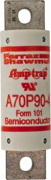 Ferraz Shawmut - 650 VDC, 700 VAC, 90 Amp, Fast-Acting Semiconductor/High Speed Fuse - Bolt-on Mount, 4-3/8" OAL, 100 at AC/DC kA Rating, 31mm Diam - Eagle Tool & Supply