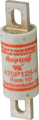 Ferraz Shawmut - 650 VDC, 700 VAC, 125 Amp, Fast-Acting Semiconductor/High Speed Fuse - Bolt-on Mount, 5-3/32" OAL, 100 at AC/DC kA Rating, 1-1/2" Diam - Eagle Tool & Supply