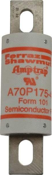 Ferraz Shawmut - 650 VDC, 700 VAC, 175 Amp, Fast-Acting Semiconductor/High Speed Fuse - Bolt-on Mount, 5-3/32" OAL, 100 at AC/DC kA Rating, 1-1/2" Diam - Eagle Tool & Supply