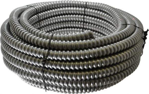 Made in USA - 1/2" Trade Size, 50' Long, Flexible Reduced Wall Flex Conduit - Aluminum, 5/8" ID - Eagle Tool & Supply