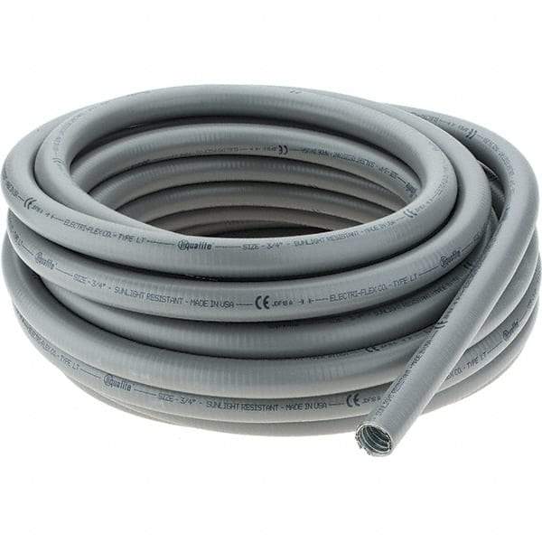 Made in USA - 3/4" Trade Size, 50' Long, Flexible Liquidtight Conduit - Steel - Eagle Tool & Supply