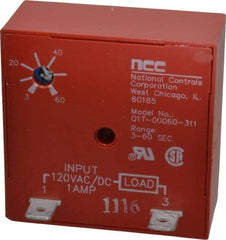 NCC - 2 Pin, Time Delay Relay - 1 at Resistive or Inductive Load Contact Amp, 120 VAC/VDC, On Board Trimpot - Eagle Tool & Supply