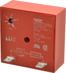 NCC - 2 Pin, Time Delay Relay - 1 at Resistive or Inductive Load Contact Amp, 120 VAC/VDC, On Board Trimpot - Eagle Tool & Supply