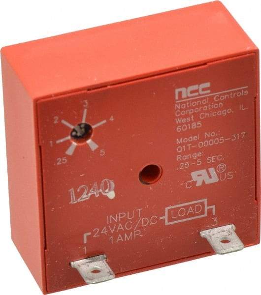 NCC - 2 Pin, Time Delay Relay - 1 at Resistive or Inductive Load Contact Amp, 24 VAC/VDC, On Board Trimpot - Eagle Tool & Supply