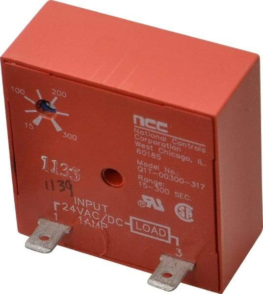 NCC - 2 Pin, Time Delay Relay - 1 at Resistive or Inductive Load Contact Amp, 24 VAC/VDC, On Board Trimpot - Eagle Tool & Supply