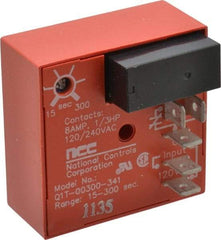 NCC - 5 Pin, SPDT Time Delay Relay - 8 at 250 VAC Resistive Load Contact Amp, 120 VAC, On Board Trimpot - Eagle Tool & Supply