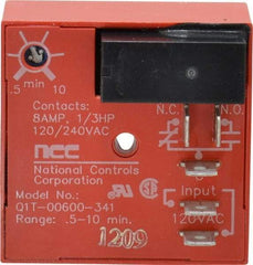 NCC - 5 Pin, SPDT Time Delay Relay - 8 at 250 VAC Resistive Load Contact Amp, 120 VAC, On Board Trimpot - Eagle Tool & Supply