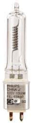 Philips - 1,000 Watt, 120 Volt, Halogen Miniature & Specialty T3 Lamp - Medium Bi-Pin Base, 750 to 1599 Equivalent Range, Neutral (3,000 to 3,699), 2-1/8" OAL - Eagle Tool & Supply