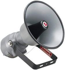 Federal Signal Corp - 15 Max Watt, 13.1 Inch Diameter, Round Aluminum Explosion Proof Horn and Speaker - Weather and Waterproof, 16.3 Inch Deep, Includes 25, 70 Volt Transformer - Eagle Tool & Supply