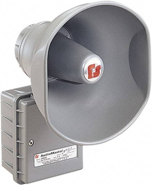 Federal Signal Corp - 15 Max Watt, Oval Aluminum Standard Horn and Speaker - Weather and Waterproof, 8-1/4 Inch Deep, Includes 25, 70 Volt Transformer - Eagle Tool & Supply