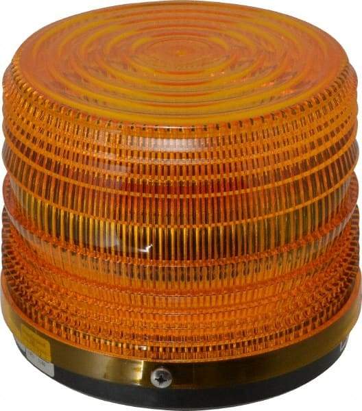 Federal Signal Corp - 24 VDC, 3R NEMA Rated, Strobe Tube, Amber, Strobe Light - 80 Flashes per min, 5-1/2 Inch Diameter, 5-1/16 Inch High, IP66 Ingress Rating, Surface Mount - Eagle Tool & Supply