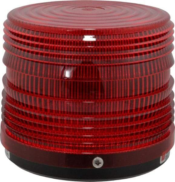 Federal Signal Corp - 120 VAC, 3R NEMA Rated, Strobe Tube, Red, Strobe Light - 80 Flashes per min, 1/2 Inch Pipe, 5-1/2 Inch Diameter, 5-1/4 Inch High, IP66 Ingress Rating, Pipe Mount - Eagle Tool & Supply