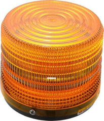 Federal Signal Corp - 120 VAC, 3R NEMA Rated, Strobe Tube, Amber, Strobe Light - 80 Flashes per min, 1/2 Inch Pipe, 5-1/2 Inch Diameter, 5-1/4 Inch High, IP66 Ingress Rating, Pipe Mount - Eagle Tool & Supply