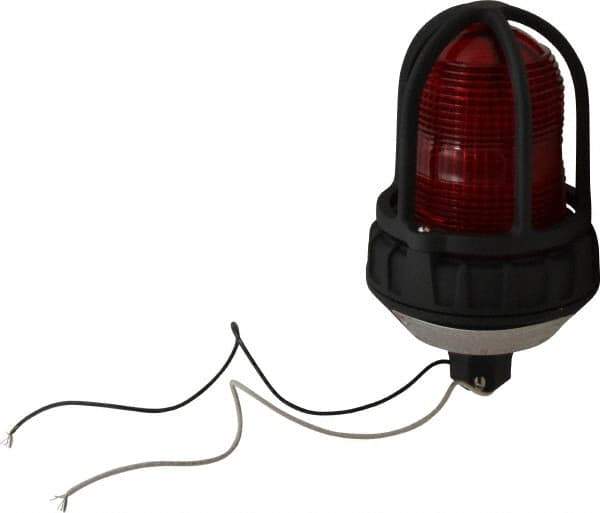 Federal Signal Corp - 120 VAC, 4X NEMA Rated, Strobe Tube, Red, Strobe Light - 80 Flashes per min, 3/4 Inch Pipe, 5-1/2 Inch Diameter, 9-1/4 Inch High, IP66 Ingress Rating, Pipe Mount - Eagle Tool & Supply