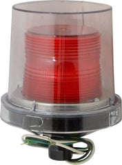 Federal Signal Corp - 120 VAC, 4X NEMA Rated, Strobe Tube, Red, Strobe Light - 80 Flashes per min, 1/2 Inch Pipe, 5-1/2 Inch Diameter, 7-1/4 Inch High, IP66 Ingress Rating, Pipe Mount - Eagle Tool & Supply