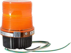 Federal Signal Corp - 120 VAC, 4X NEMA Rated, Strobe Tube, Amber, Single Flash Strobe Light - 90 Flashes per min, 1/2 Inch Pipe, 3-15/16 Inch Diameter, 5-1/4 Inch High, IP66 Ingress Rating, Pipe Mount, Surface Mount - Eagle Tool & Supply