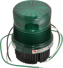 Federal Signal Corp - 120 VAC, 4X NEMA Rated, Strobe Tube, Green, Single Flash Strobe Light - 90 Flashes per min, 1/2 Inch Pipe, 3-15/16 Inch Diameter, 5-1/4 Inch High, IP66 Ingress Rating, Pipe Mount, Surface Mount - Eagle Tool & Supply