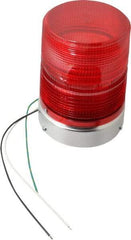 Federal Signal Corp - 120 VAC, 3R NEMA Rated, Strobe Tube, Red, Single Flash Strobe Light - 80 Flashes per min, 1/2 Inch Pipe, 5.7 Inch Diameter, 8-1/2 Inch High, IP45 Ingress Rating, Pipe Mount - Eagle Tool & Supply