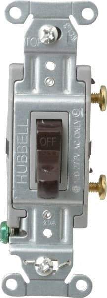 Hubbell Wiring Device-Kellems - 1 Pole, 120 to 277 VAC, 20 Amp, Commercial Grade, Toggle, Wall and Dimmer Light Switch - 4-1/16 Inch High - Eagle Tool & Supply