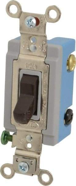 Hubbell Wiring Device-Kellems - 3 Pole, 120 to 277 VAC, 15 Amp, Industrial Toggle, Wall and Dimmer Light Switch - 1-5/16 Inch Wide x 4-1/16 Inch High - Eagle Tool & Supply