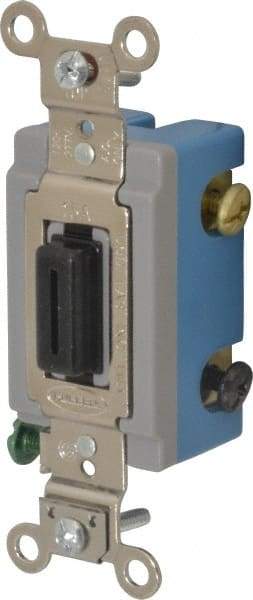 Hubbell Wiring Device-Kellems - 3 Pole, 120 to 277 VAC, 15 Amp, Industrial Grade, Key Lock, Wall and Dimmer Light Switch - 1-5/16 Inch Wide x 4-1/16 Inch High - Eagle Tool & Supply