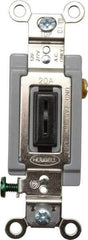 Hubbell Wiring Device-Kellems - 1 Pole, 120 to 277 VAC, 20 Amp, Industrial Grade, Toggle, Wall and Dimmer Light Switch - 1-5/16 Inch Wide x 4-1/16 Inch High - Eagle Tool & Supply