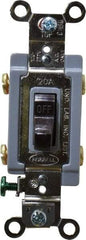 Hubbell Wiring Device-Kellems - 2 Pole, 120 to 277 VAC, 20 Amp, Industrial Grade, Toggle, Wall and Dimmer Light Switch - 1-5/16 Inch Wide x 4-1/16 Inch High - Eagle Tool & Supply