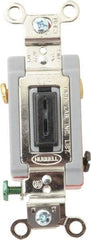 Hubbell Wiring Device-Kellems - 3 Pole, 120 to 277 VAC, 20 Amp, Industrial Grade, Key Lock, Wall and Dimmer Light Switch - 1-5/16 Inch Wide x 4-1/16 Inch High - Eagle Tool & Supply