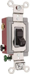 Hubbell Wiring Device-Kellems - 4 Pole, 120 to 277 VAC, 20 Amp, Industrial Grade, Toggle, Wall and Dimmer Light Switch - 1-5/16 Inch Wide x 4-1/16 Inch High - Eagle Tool & Supply